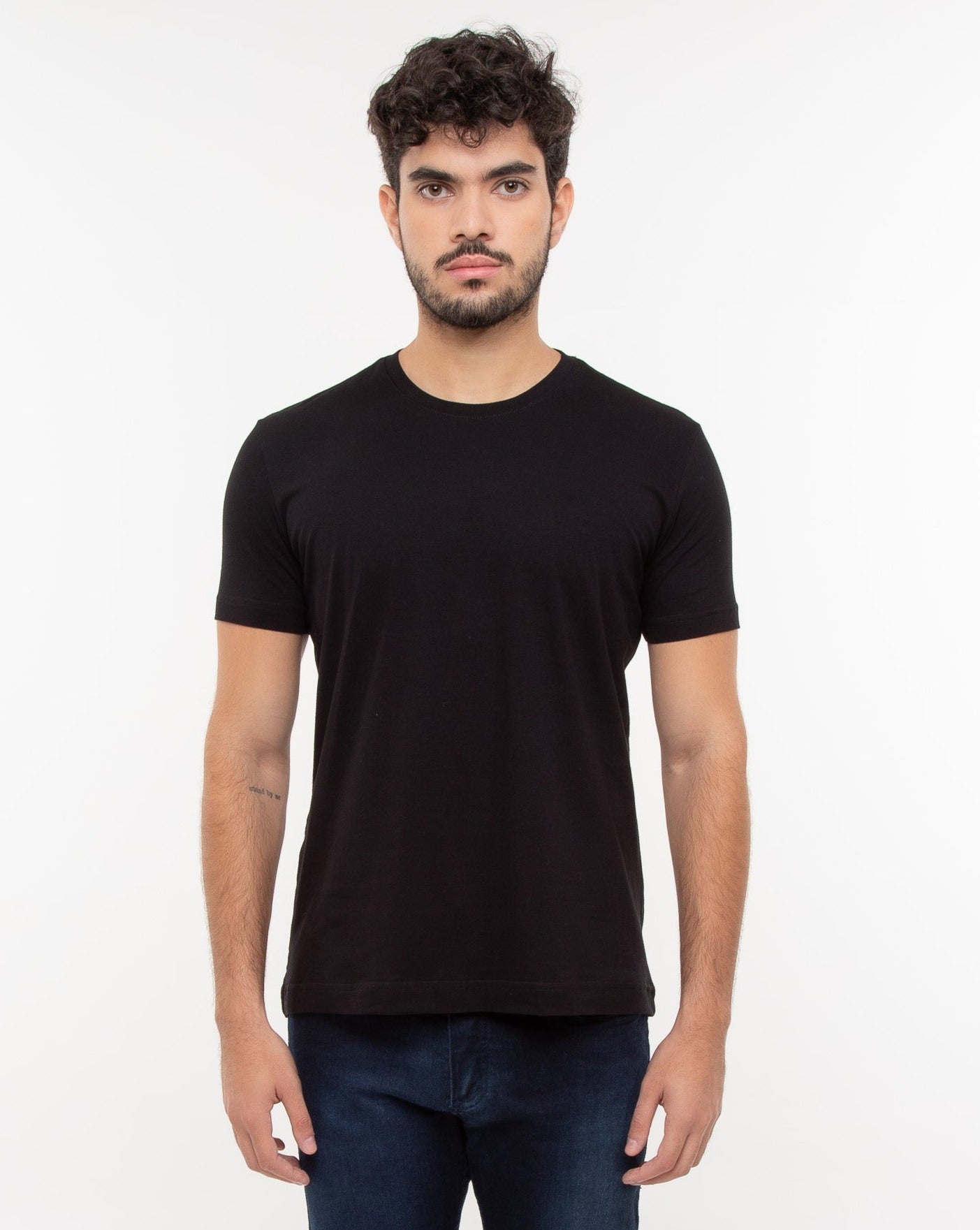 Camiseta Masculina Algodão PENTEADO Preta