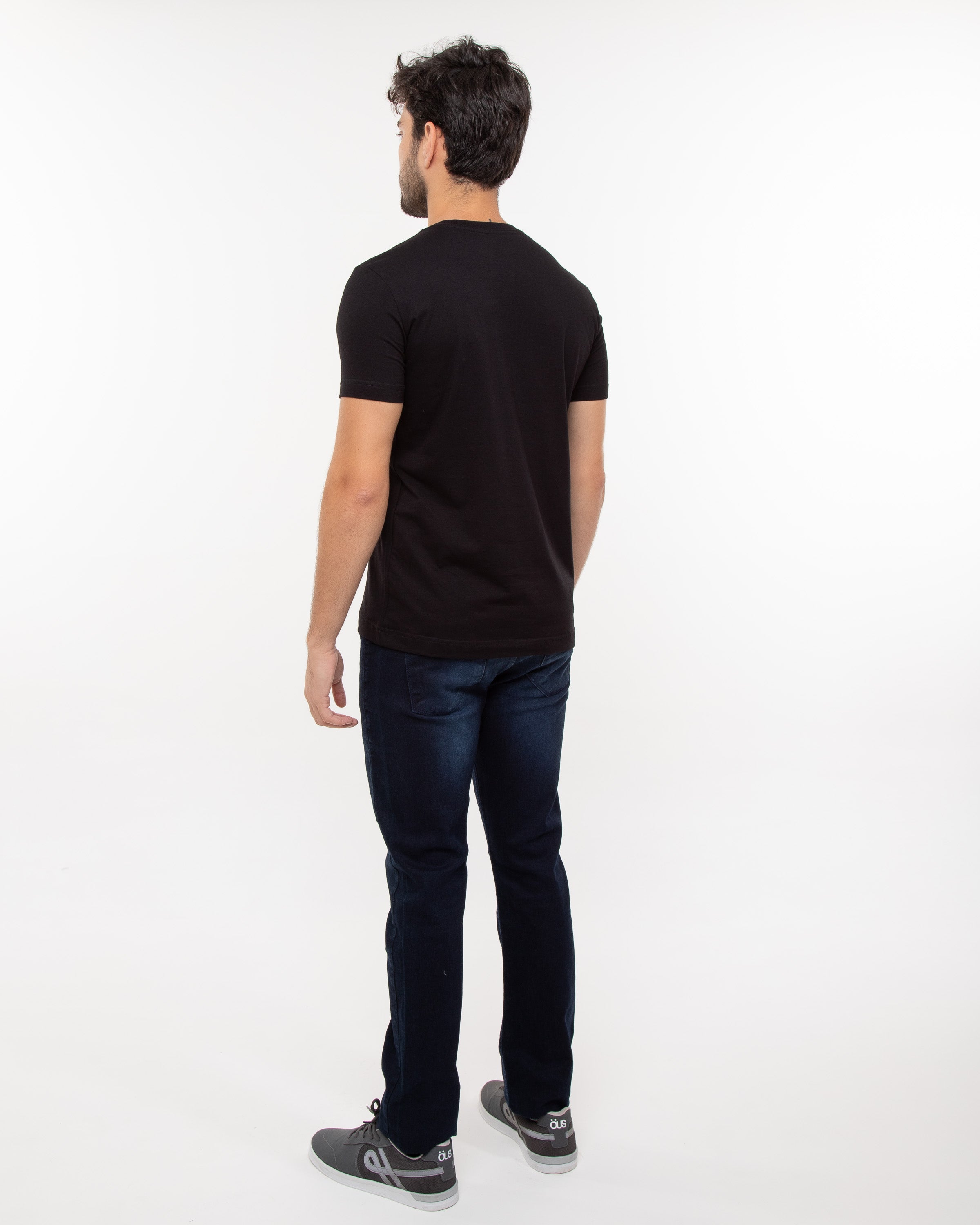 Camiseta Masculina Algodão PENTEADO Preta
