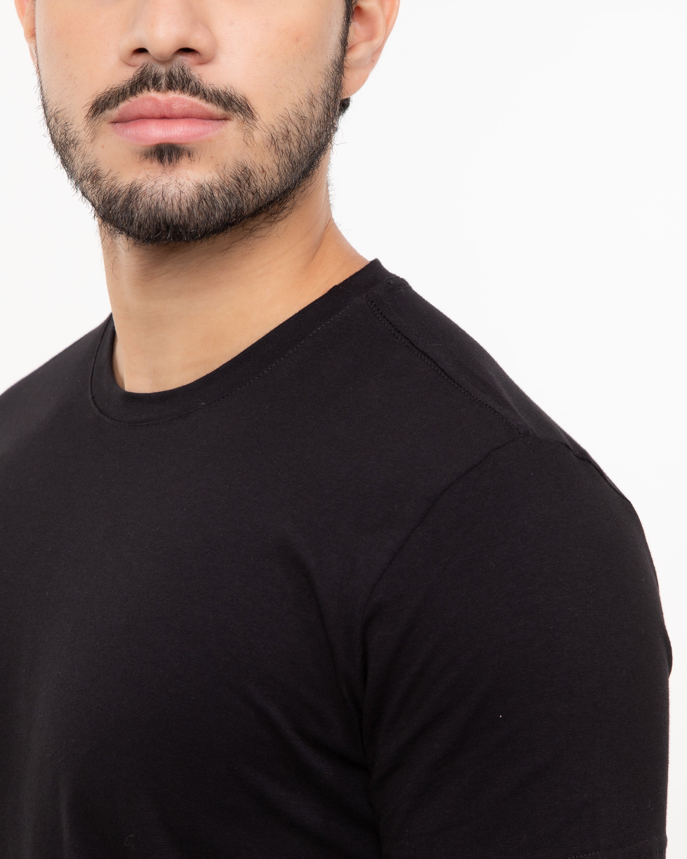 Camiseta Masculina Algodão PENTEADO Preta