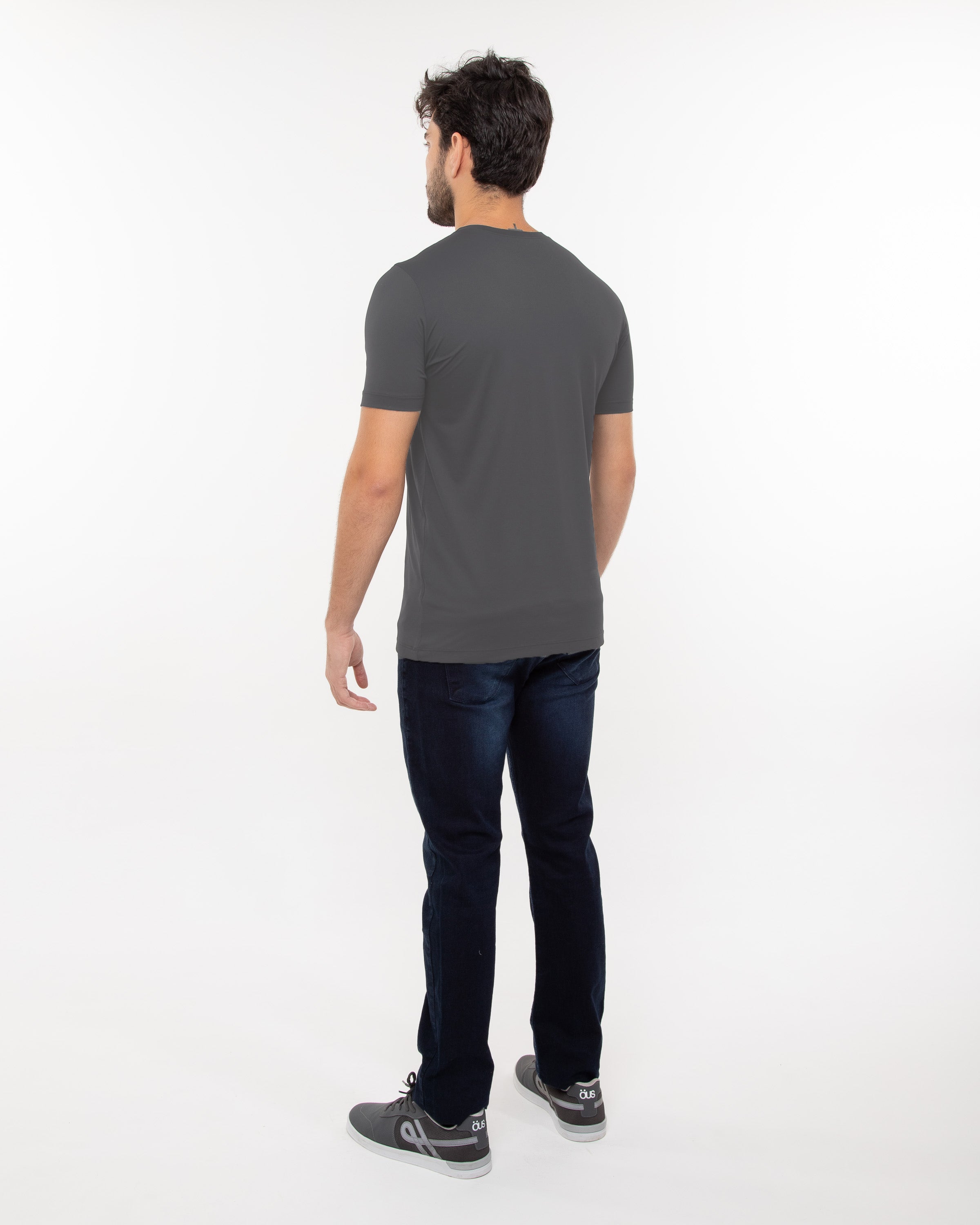 Camiseta masc DRY POLIAMIDA Cinza Chumbo