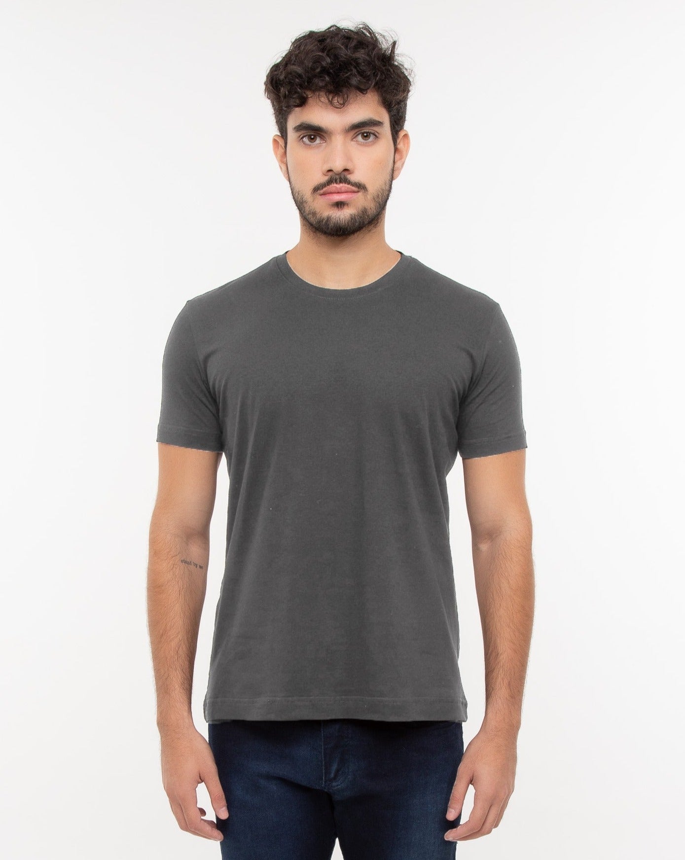 Camiseta Masculina Algodão EGÍPCIO Cinza Chumbo