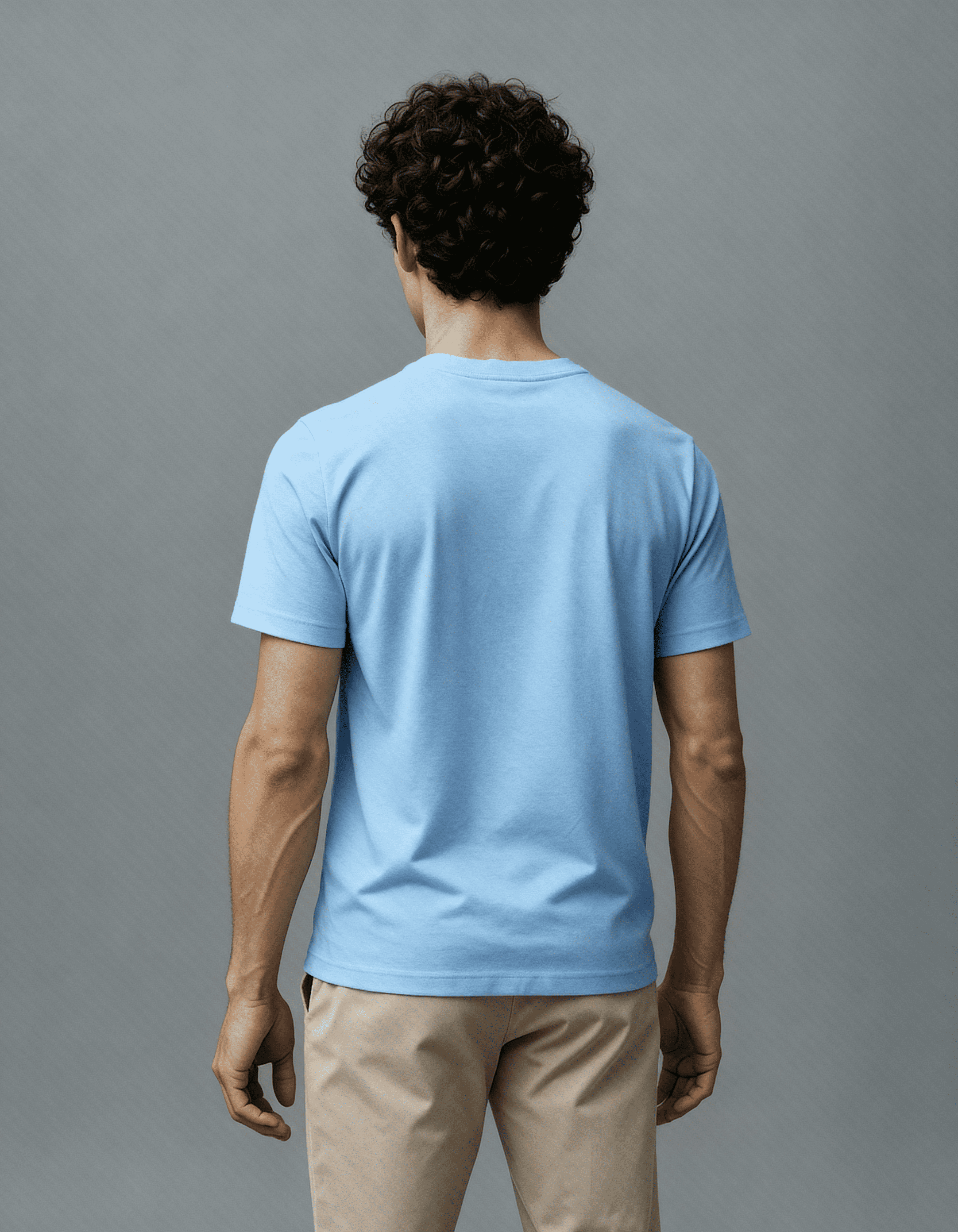 Camiseta Masculina Algodão EGÍPCIO Azul Claro