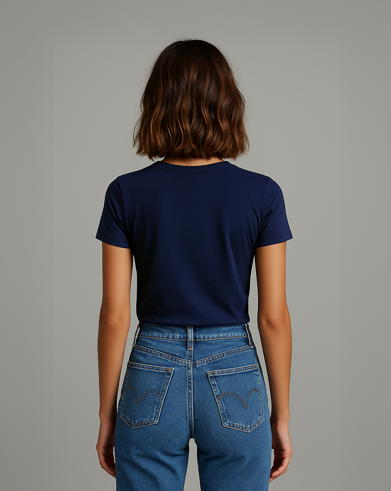 Camiseta Feminina Algodão EGÍPCIO Azul Marinho