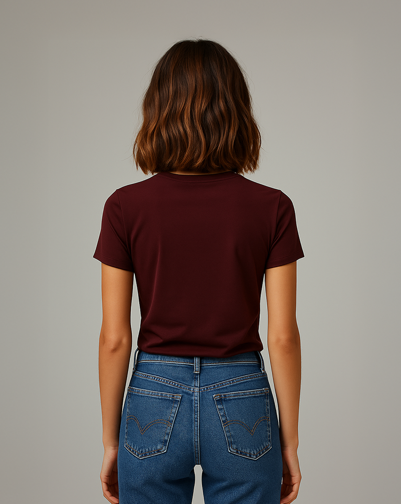 Camiseta Feminina Algodão EGÍPCIO Bordô