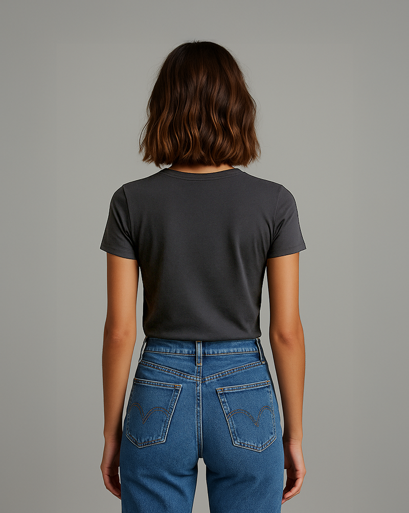 Camiseta Feminina Algodão EGÍPCIO Cinza Chumbo