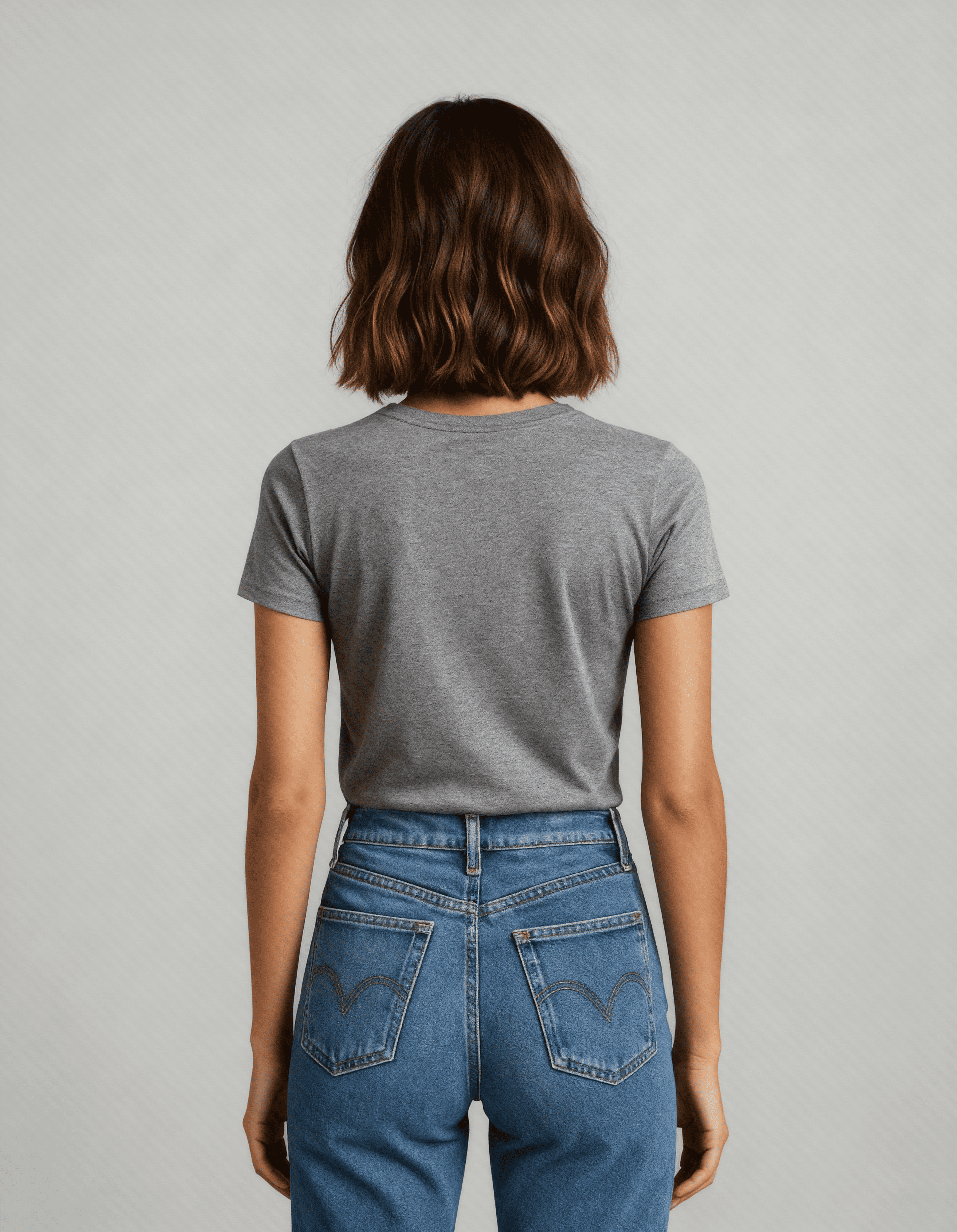 Camiseta Feminina Algodão EGÍPCIO Cinza Médio