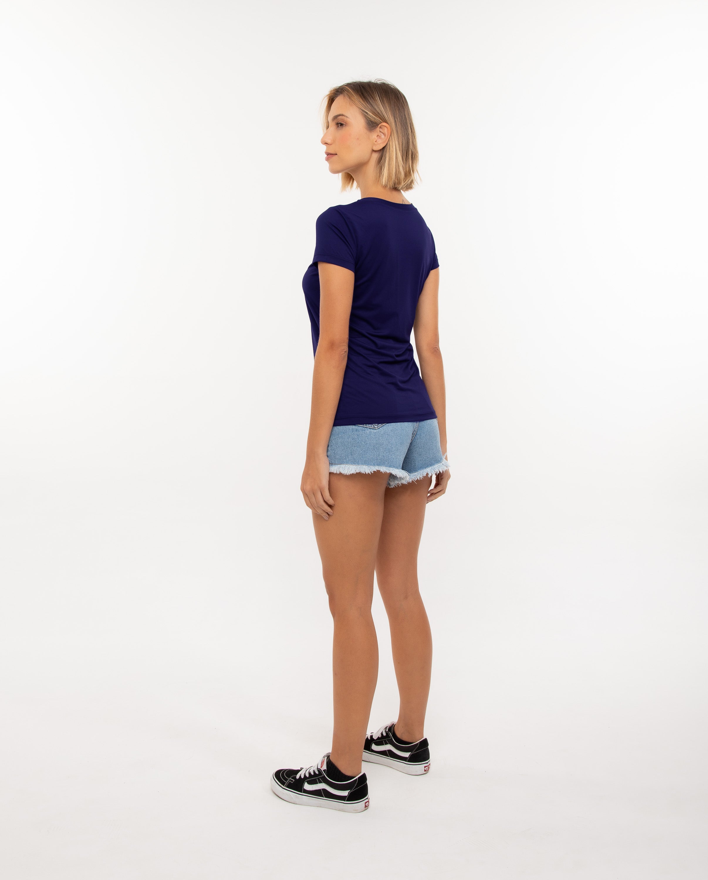 Camiseta Feminina Algodão EGÍPCIO Azul Marinho
