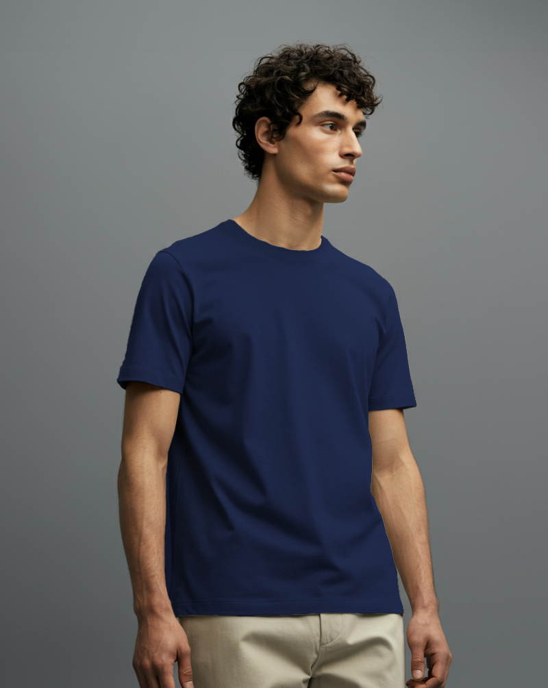 Camiseta Masculina Algodão EGÍPCIO Azul Marinho