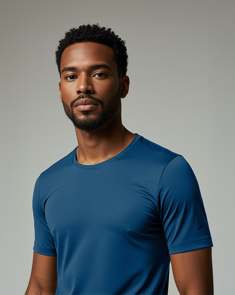 Camiseta masc DRY POLIAMIDA Azul Petroleo