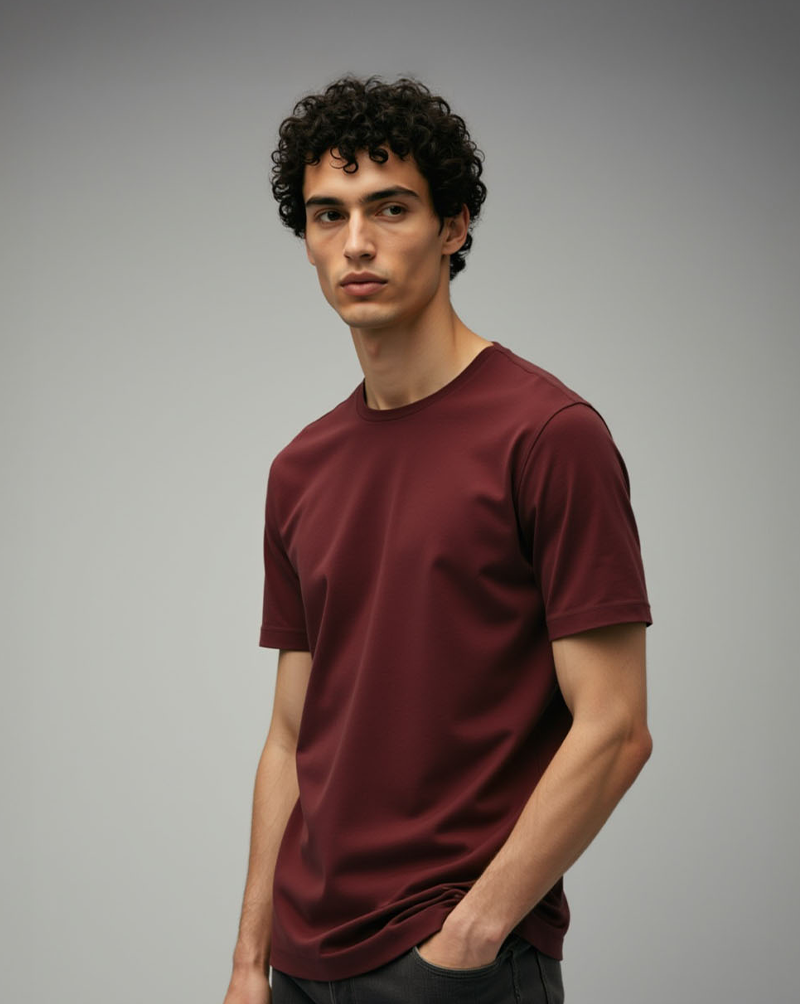 Camiseta Masculina Algodão EGÍPCIO Bordô