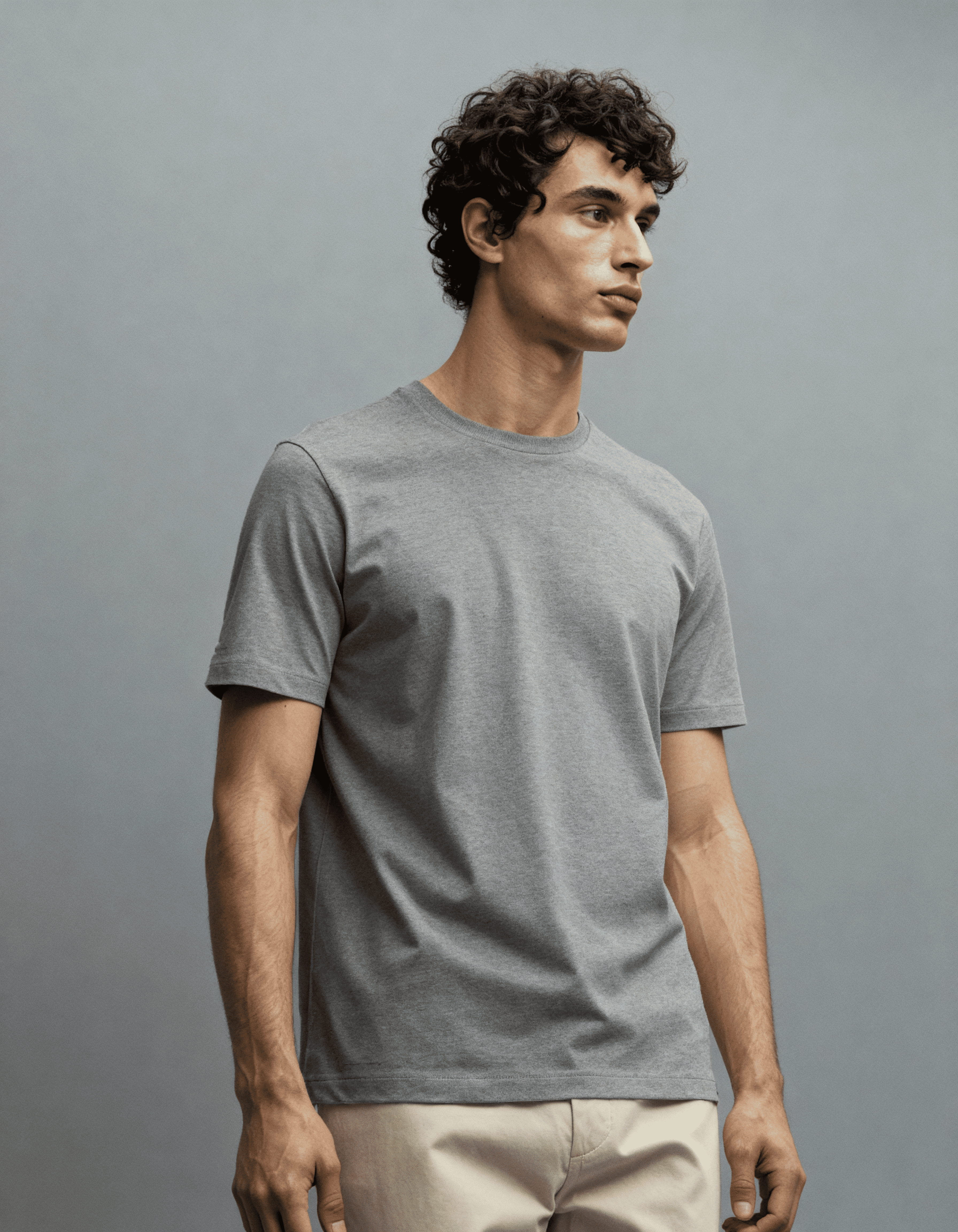 Camiseta Masculina Algodão EGÍPCIO Cinza Médio