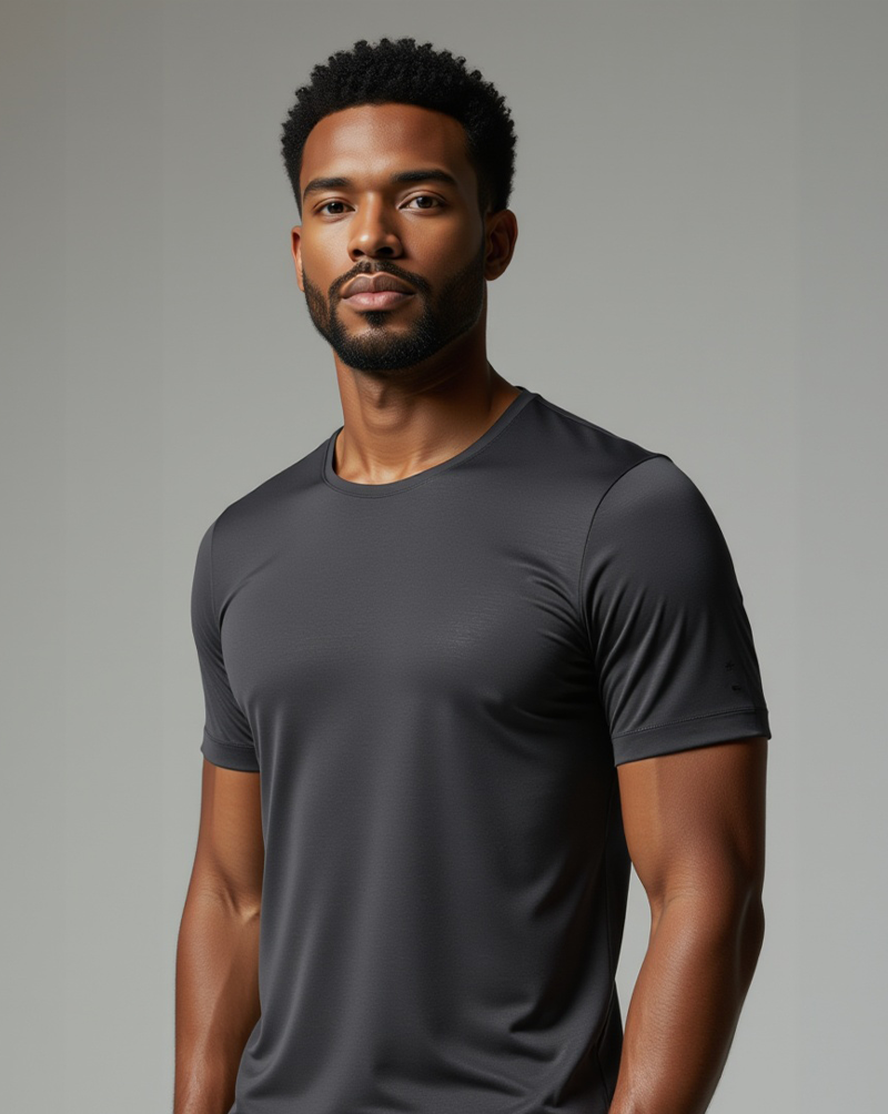 Camiseta masc DRY POLIAMIDA Cinza Chumbo