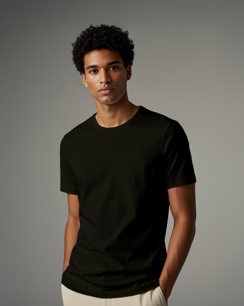 Camiseta Masculina Algodão PENTEADO Preta