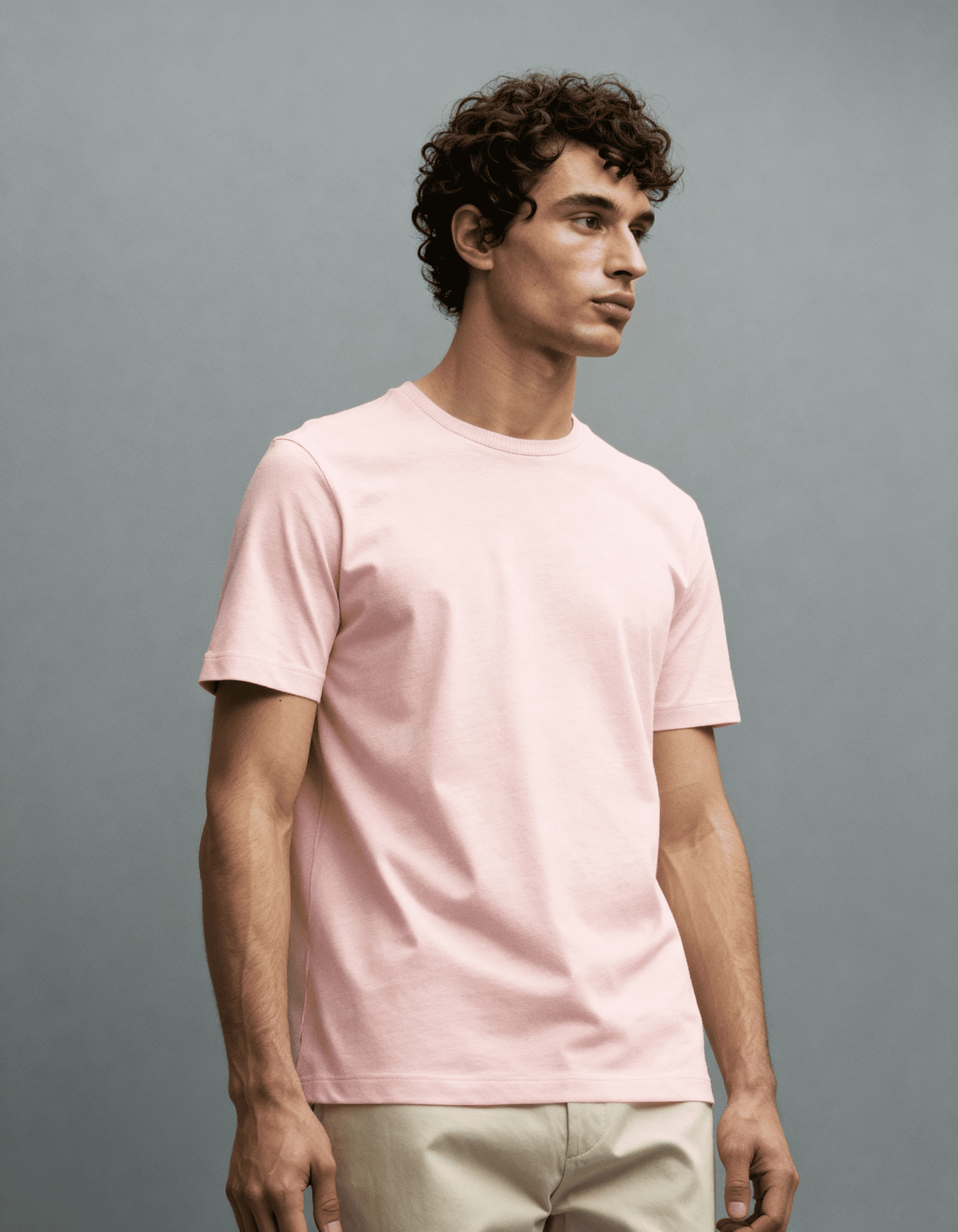 Camiseta Masculina Algodão EGÍPCIO Rosa Claro
