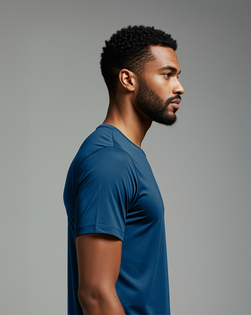 Camiseta masc DRY POLIAMIDA Azul Petroleo
