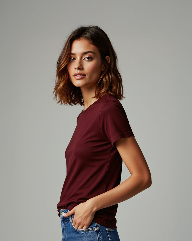 Camiseta Feminina Algodão EGÍPCIO Bordô