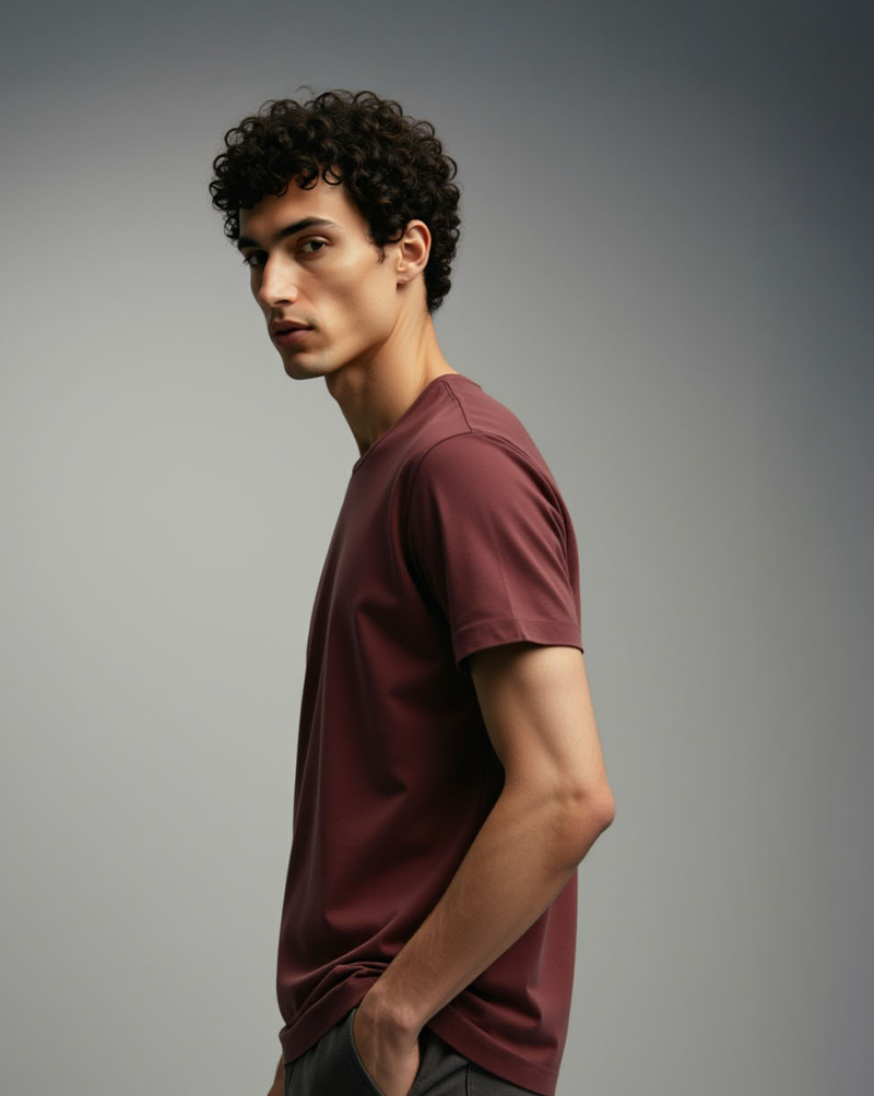 Camiseta Masculina Algodão EGÍPCIO Bordô