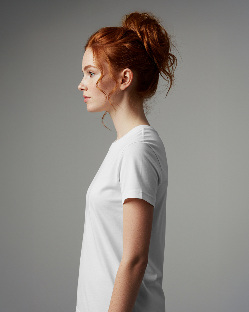 Camiseta Feminina Algodão PENTEADO Branca