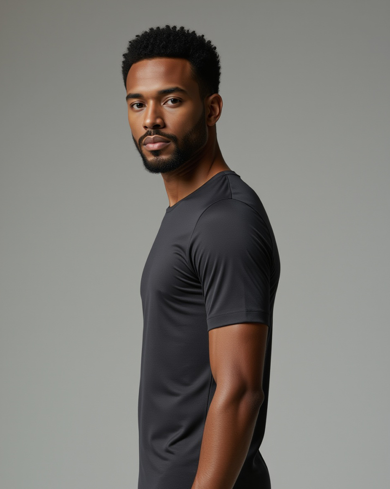 Camiseta masc DRY POLIAMIDA Cinza Chumbo
