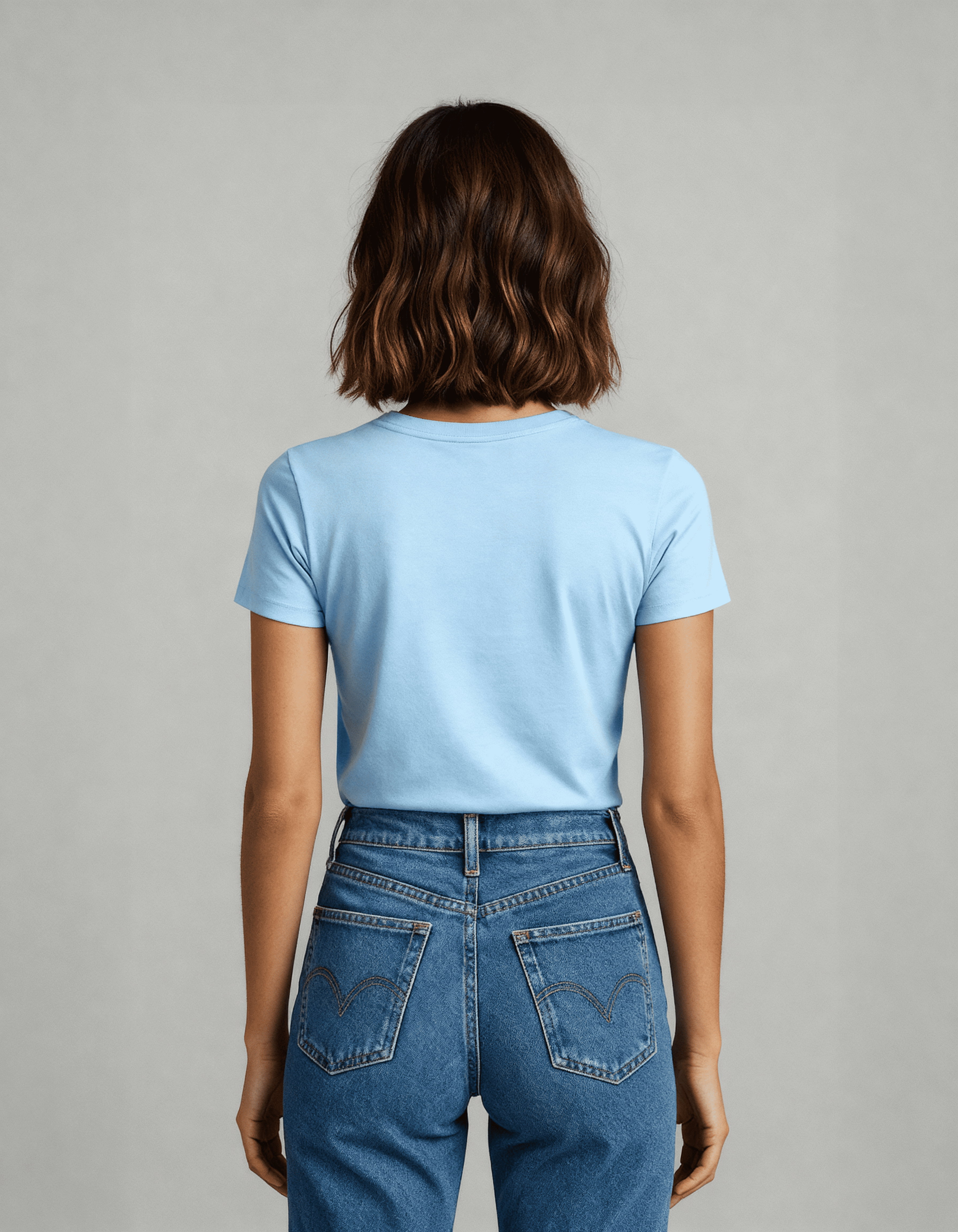 Camiseta Feminina Algodão EGÍPCIO Azul Claro