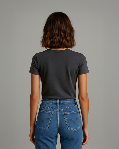 Camiseta Feminina Algodão EGÍPCIO Cinza Chumbo