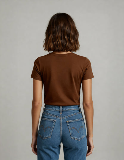 Camiseta Feminina Algodão EGÍPCIO Marrom