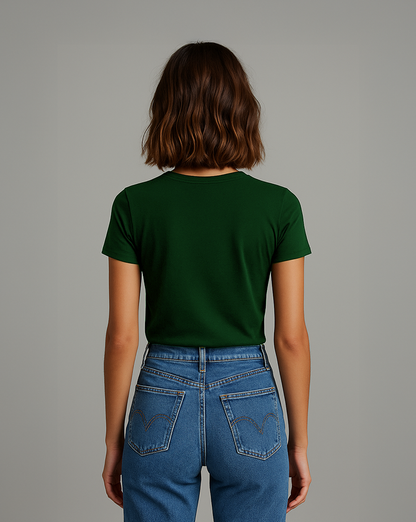 Camiseta Feminina Algodão EGÍPCIO Verde Escuro