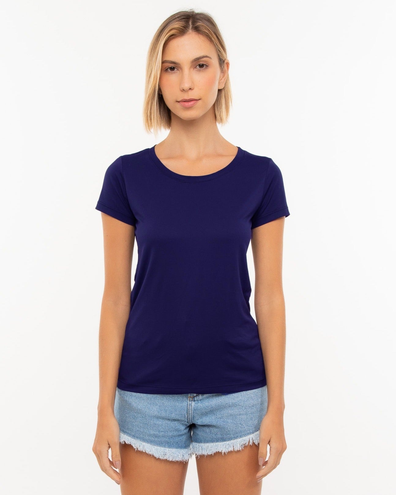 Camiseta Feminina Algodão CERAMIC Azul Marinho