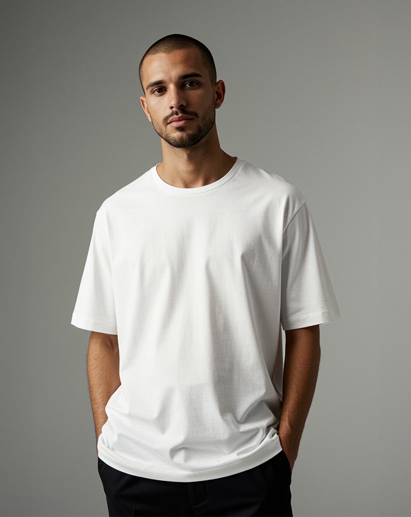 Camiseta masc OVERSIZED ALGODÃO CERAMIC Branca
