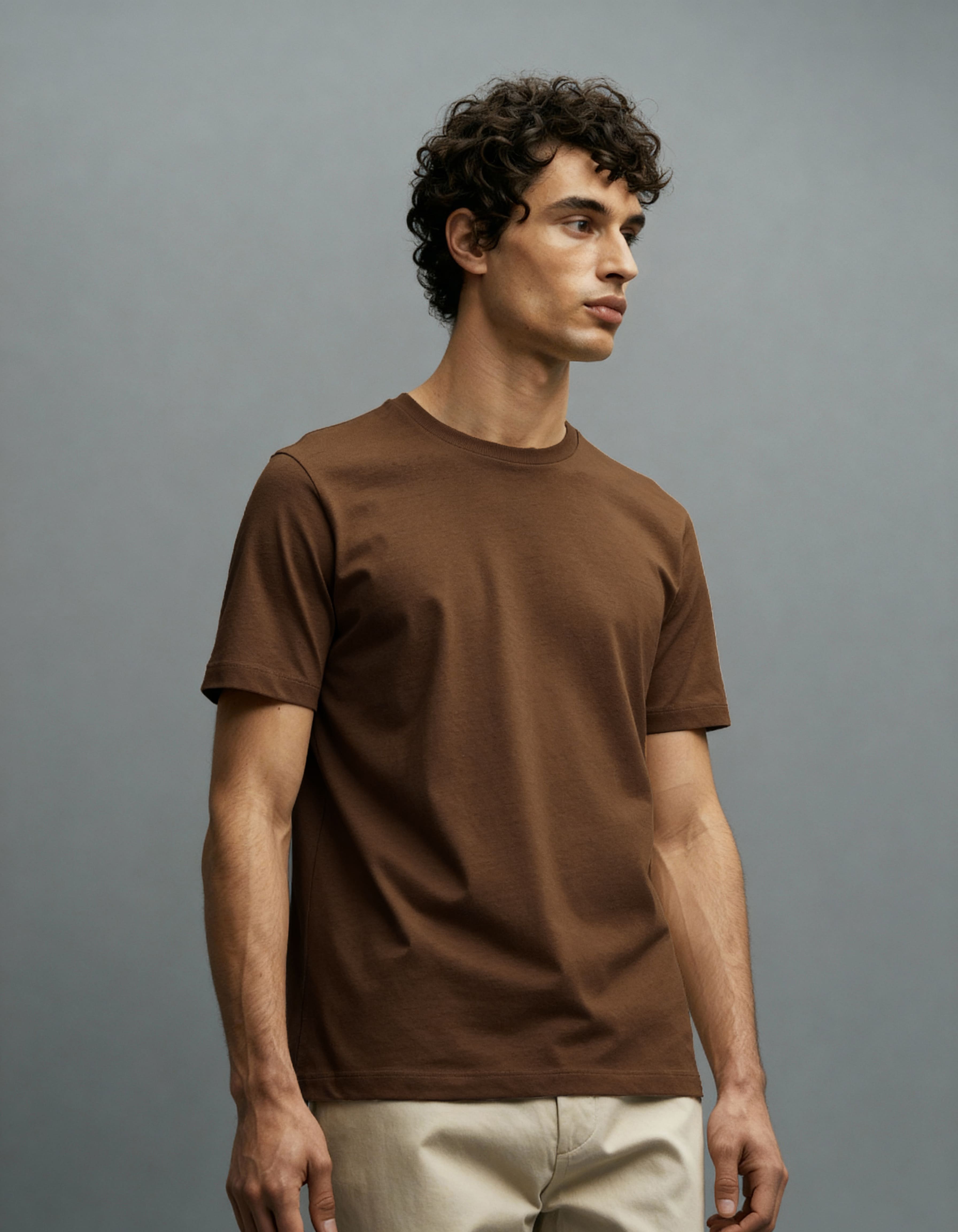 Camiseta Masculina Algodão EGÍPCIO Marrom