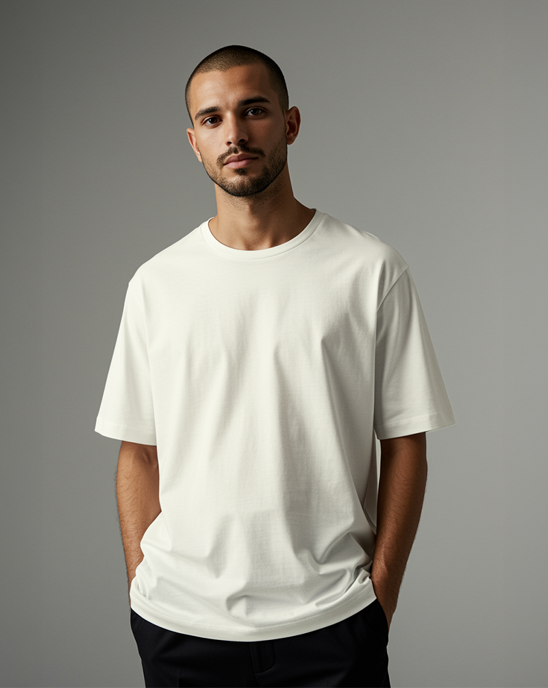 Camiseta masc OVERSIZED ALGODÃO CERAMIC off white
