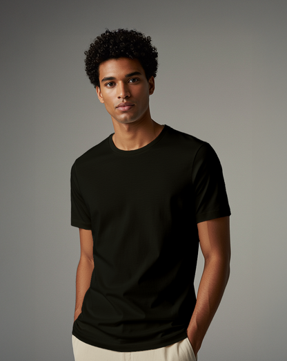 Camiseta Masculina Algodão PENTEADO Preta
