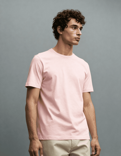 Camiseta Masculina Algodão EGÍPCIO Rosa Claro