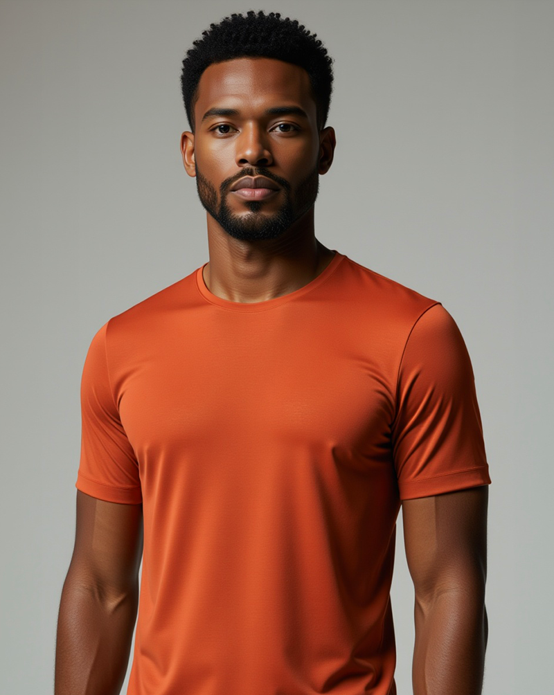 Camiseta masc DRY POLIAMIDA Terracota