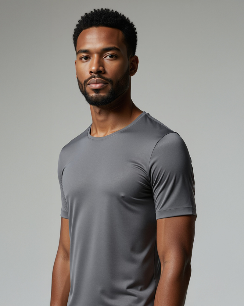 Camiseta masc DRY POLIAMIDA Cinza Claro