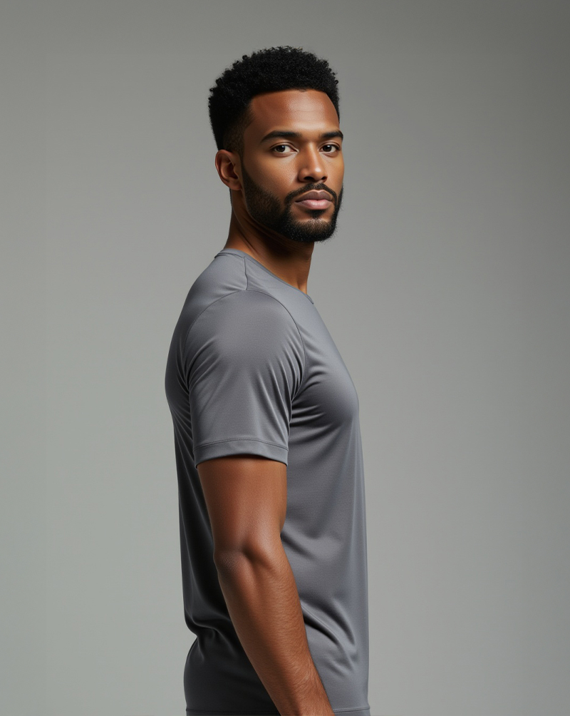 Camiseta masc DRY POLIAMIDA Cinza Claro