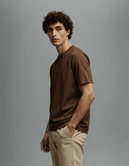 Camiseta Masculina Algodão EGÍPCIO Marrom