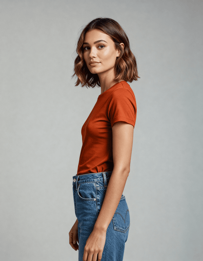 Camiseta Feminina Algodão EGÍPCIO Terra Cota