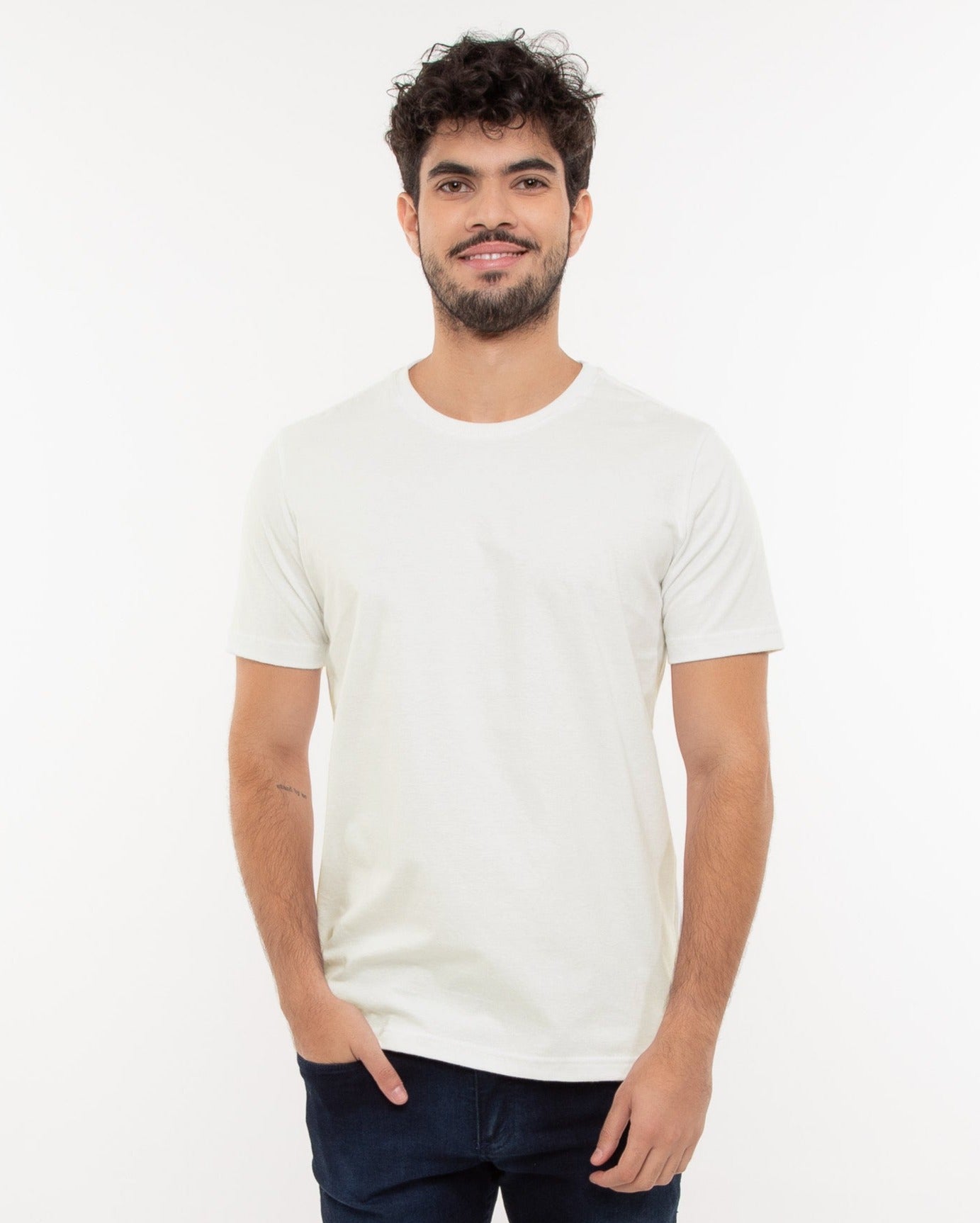 Camiseta Masculina Algodão PENTEADO Off White